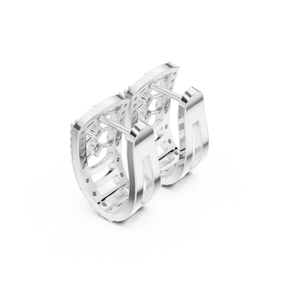 Elvara Triple Diamond Frame Hoops
