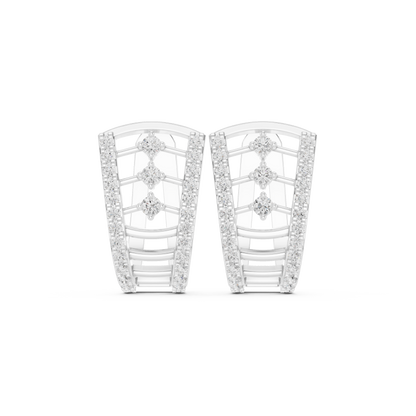 Elvara Triple Diamond Frame Hoops