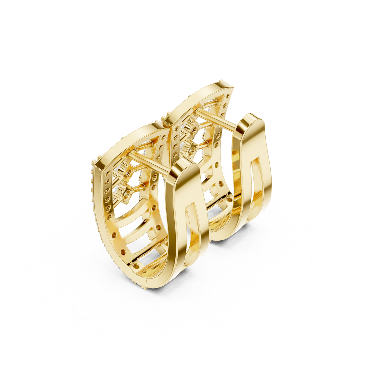 Elvara Triple Diamond Frame Hoops