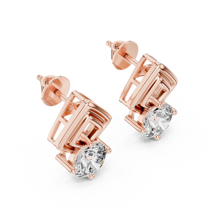 Zarelle Architectural Solitaire Studs