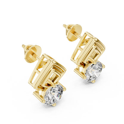 Zarelle Architectural Solitaire Studs
