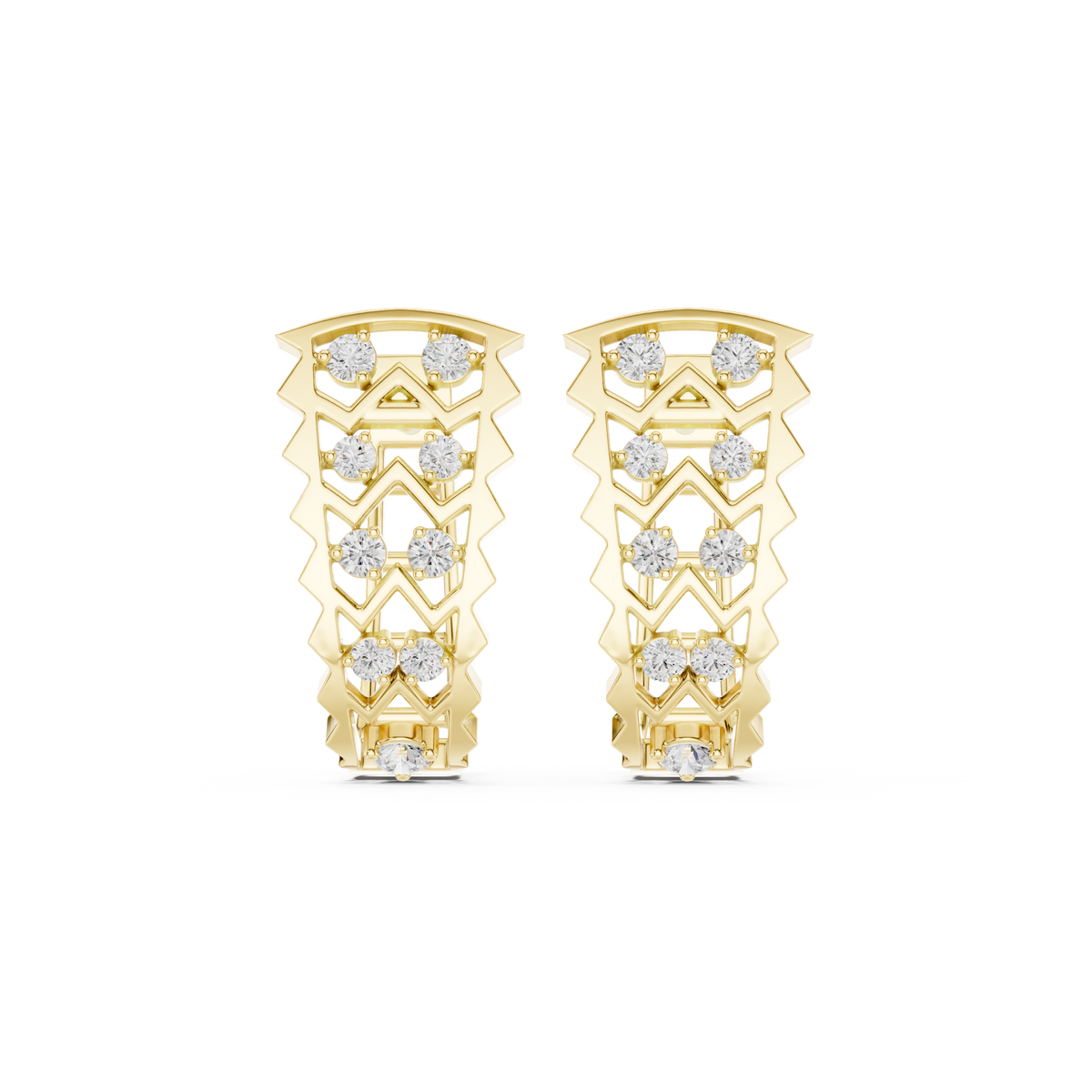Zirelle Geometric Diamond Zigzag Hoops