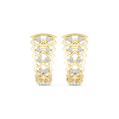 Zirelle Geometric Diamond Zigzag Hoops