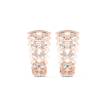 Zirelle Geometric Diamond Zigzag Hoops