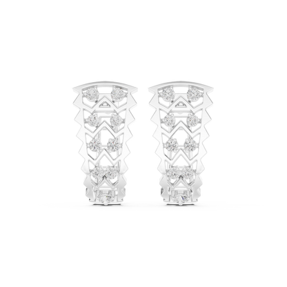 Zirelle Geometric Diamond Zigzag Hoops