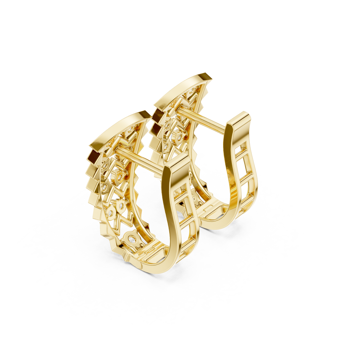 Zirelle Geometric Diamond Zigzag Hoops
