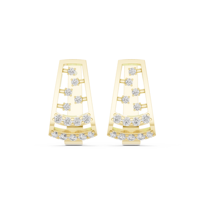 Elvara Geometric Diamond Open Hoops