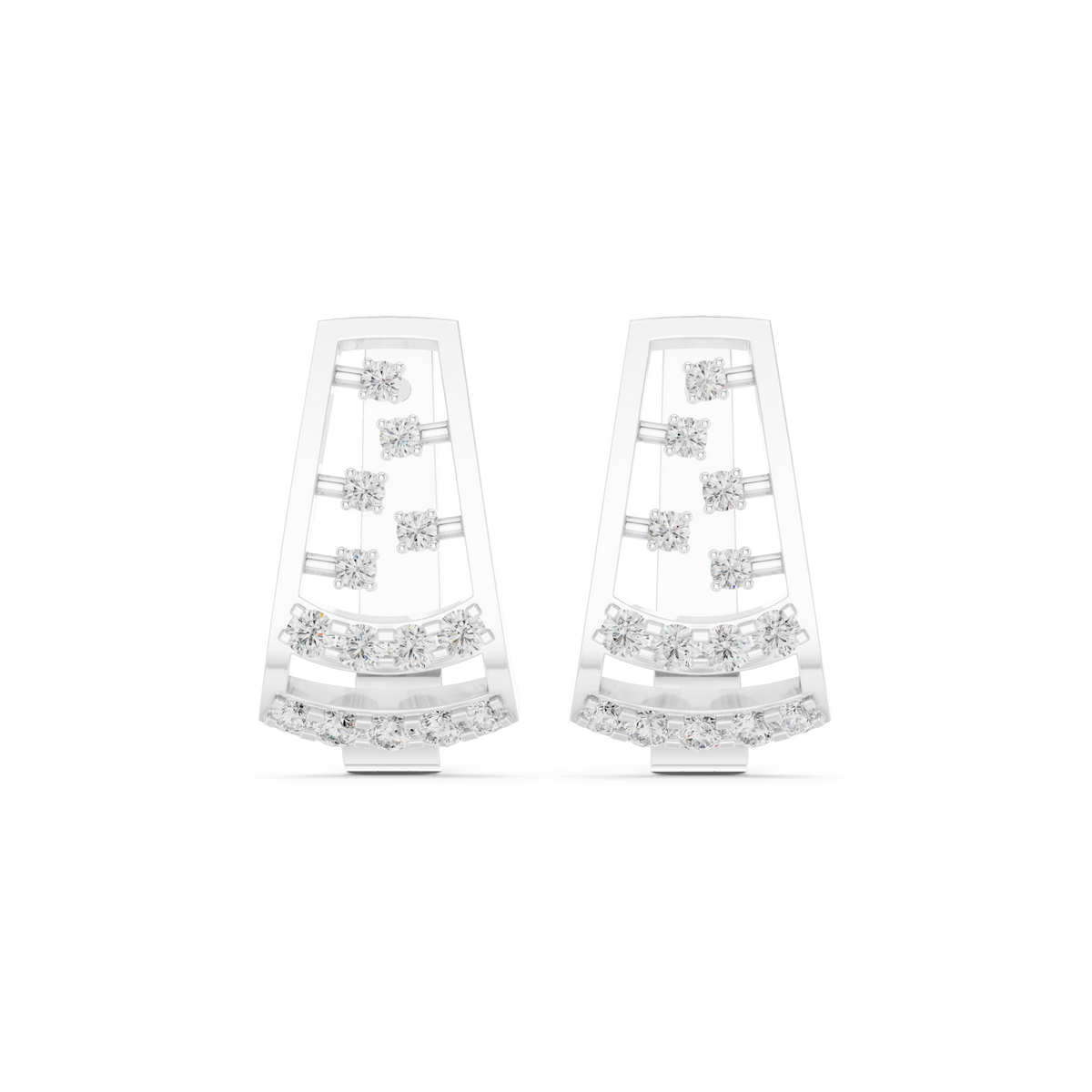 Elvara Geometric Diamond Open Hoops