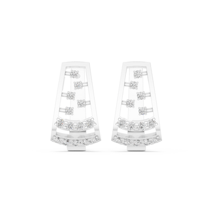 Elvara Geometric Diamond Open Hoops