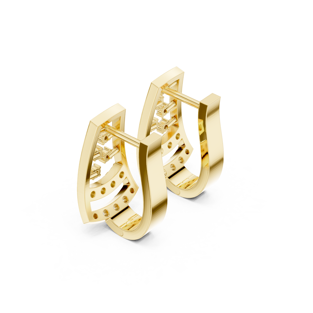 Elvara Geometric Diamond Open Hoops