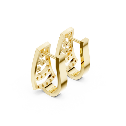 Elvara Geometric Diamond Open Hoops