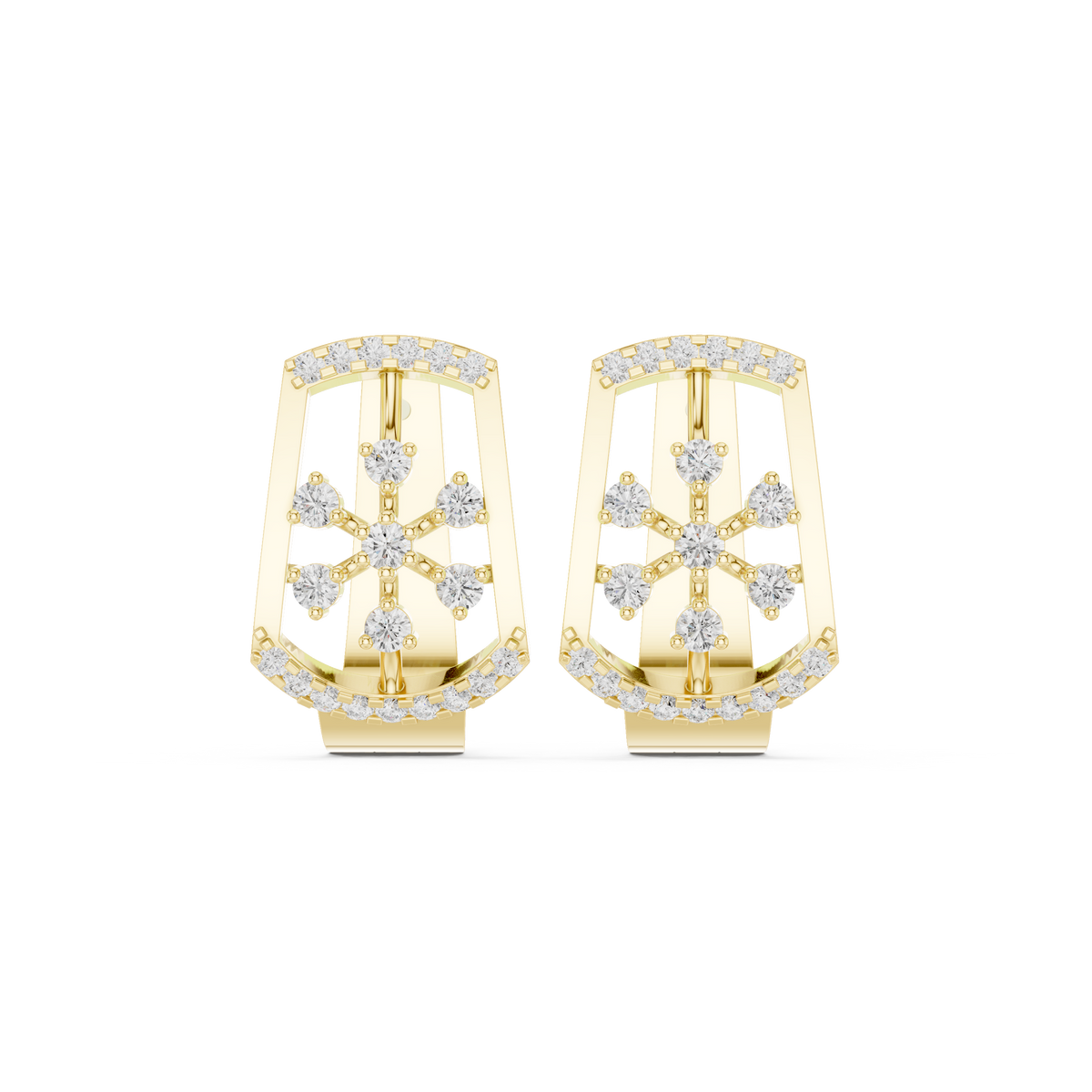 Virelia Floral Diamond Open Hoops