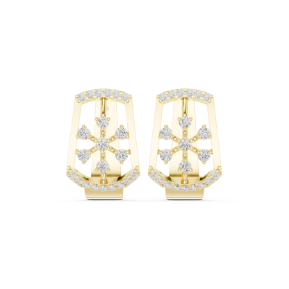Virelia Floral Diamond Open Hoops