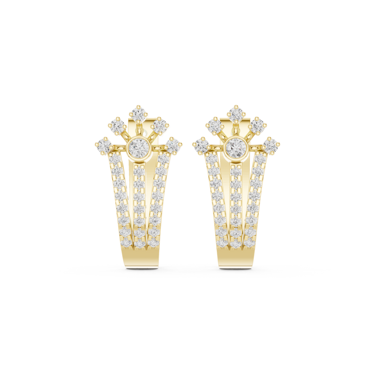 Elvara Floral Round Diamond Hoops