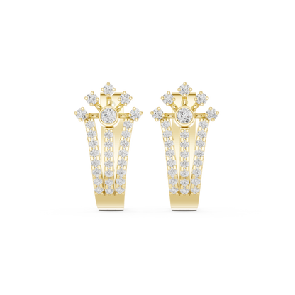 Elvara Floral Round Diamond Hoops