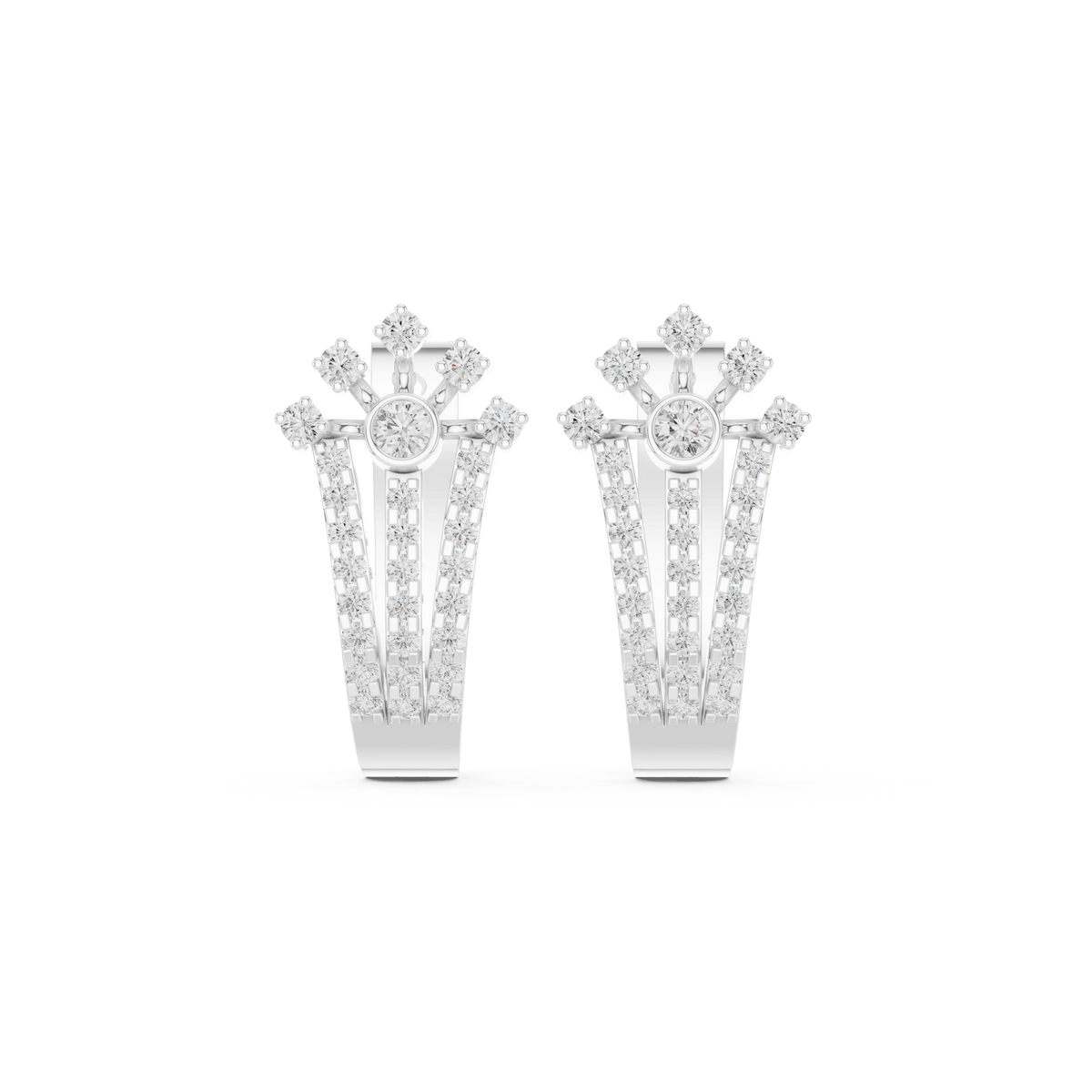 Elvara Floral Round Diamond Hoops