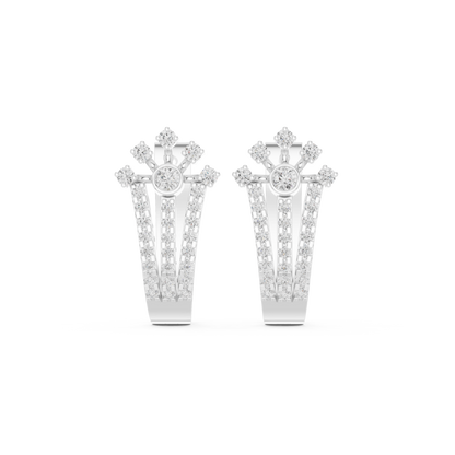 Elvara Floral Round Diamond Hoops