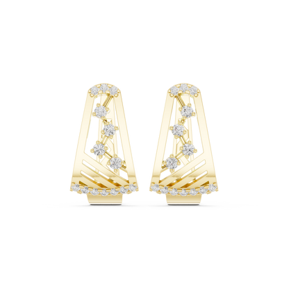 Alvara Diamond Trapeze Open Hoops