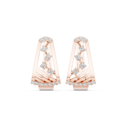 Alvara Diamond Trapeze Open Hoops