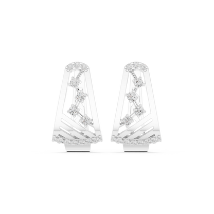 Alvara Diamond Trapeze Open Hoops