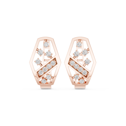 Elvara Geometric Diamond Pavé Hoops