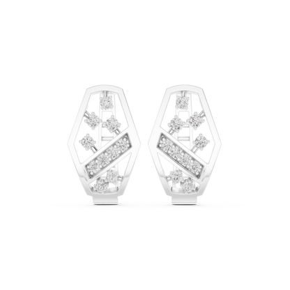 Elvara Geometric Diamond Pavé Hoops