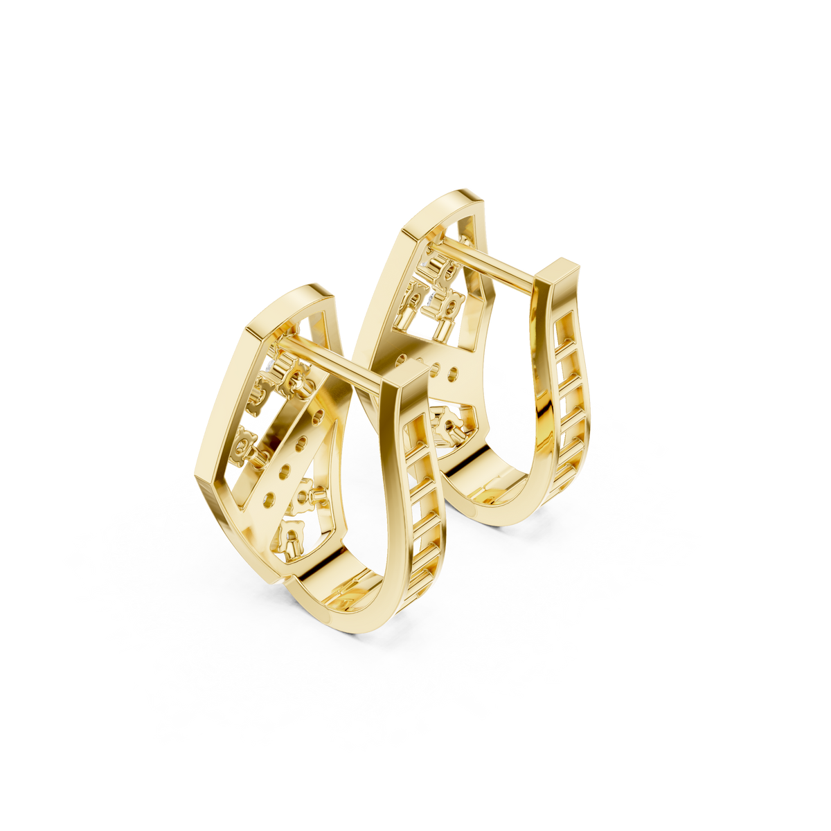 Elvara Geometric Diamond Pavé Hoops