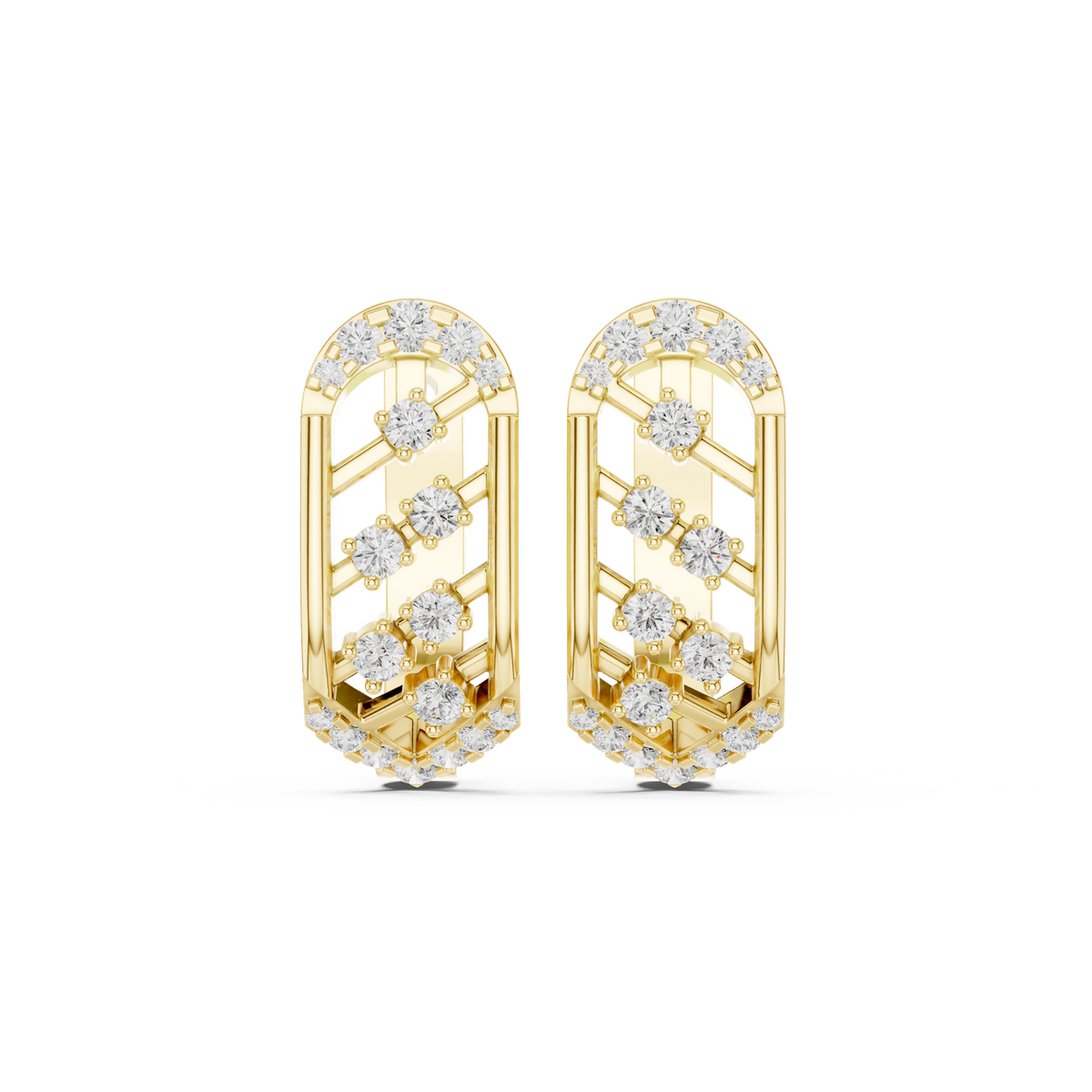 Varelle Sculpted Diamond Lattice Hoops