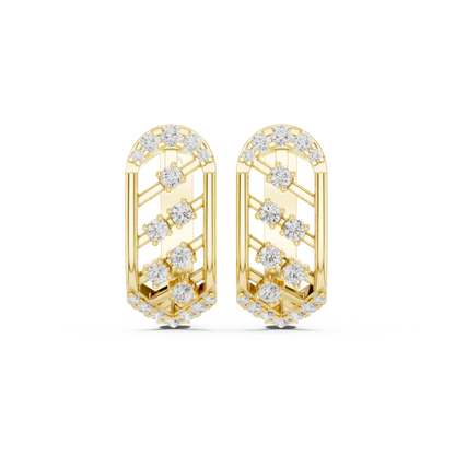Varelle Sculpted Diamond Lattice Hoops