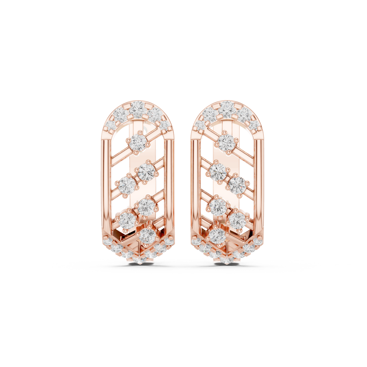 Varelle Sculpted Diamond Lattice Hoops