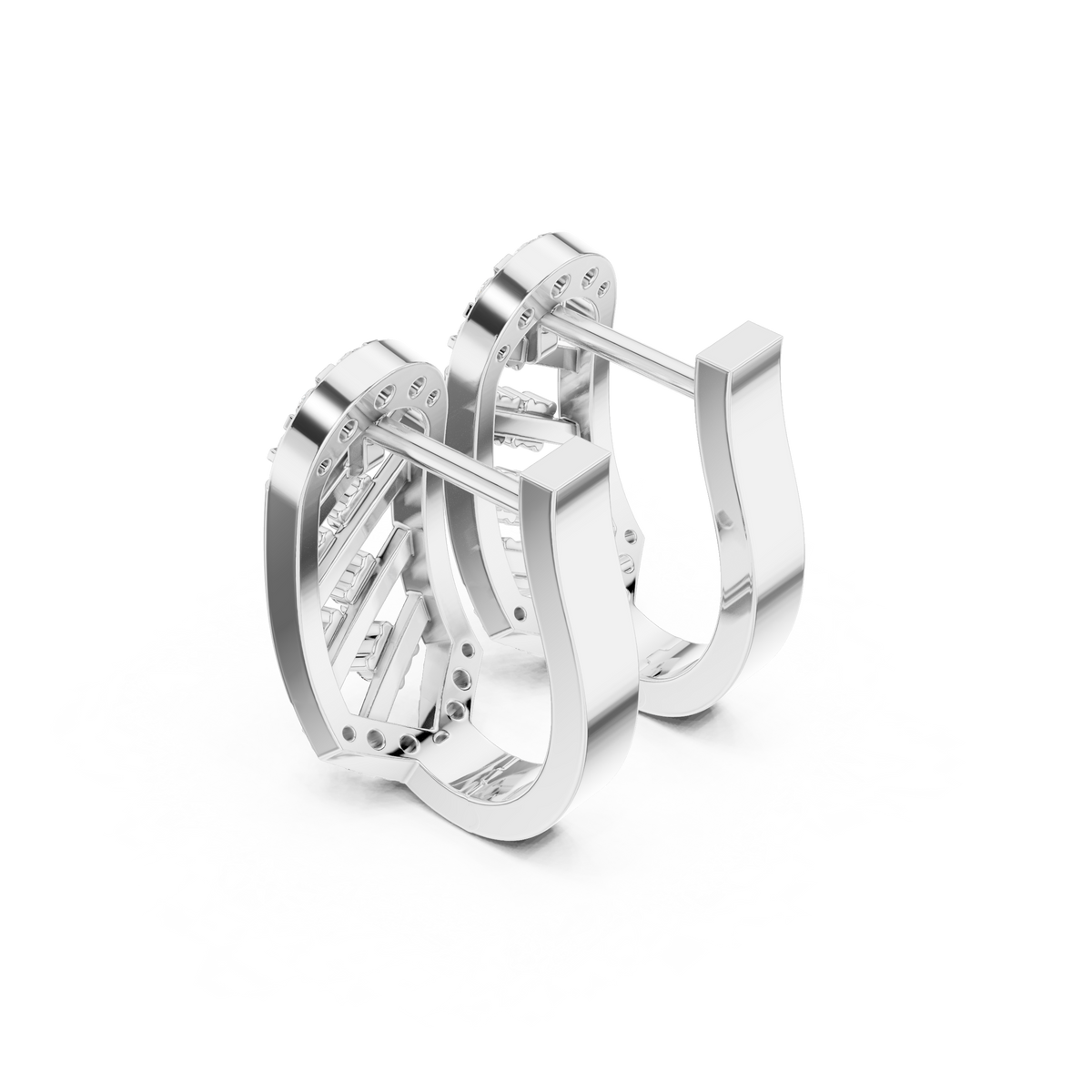 Varelle Sculpted Diamond Lattice Hoops