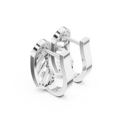 Varelle Sculpted Diamond Lattice Hoops