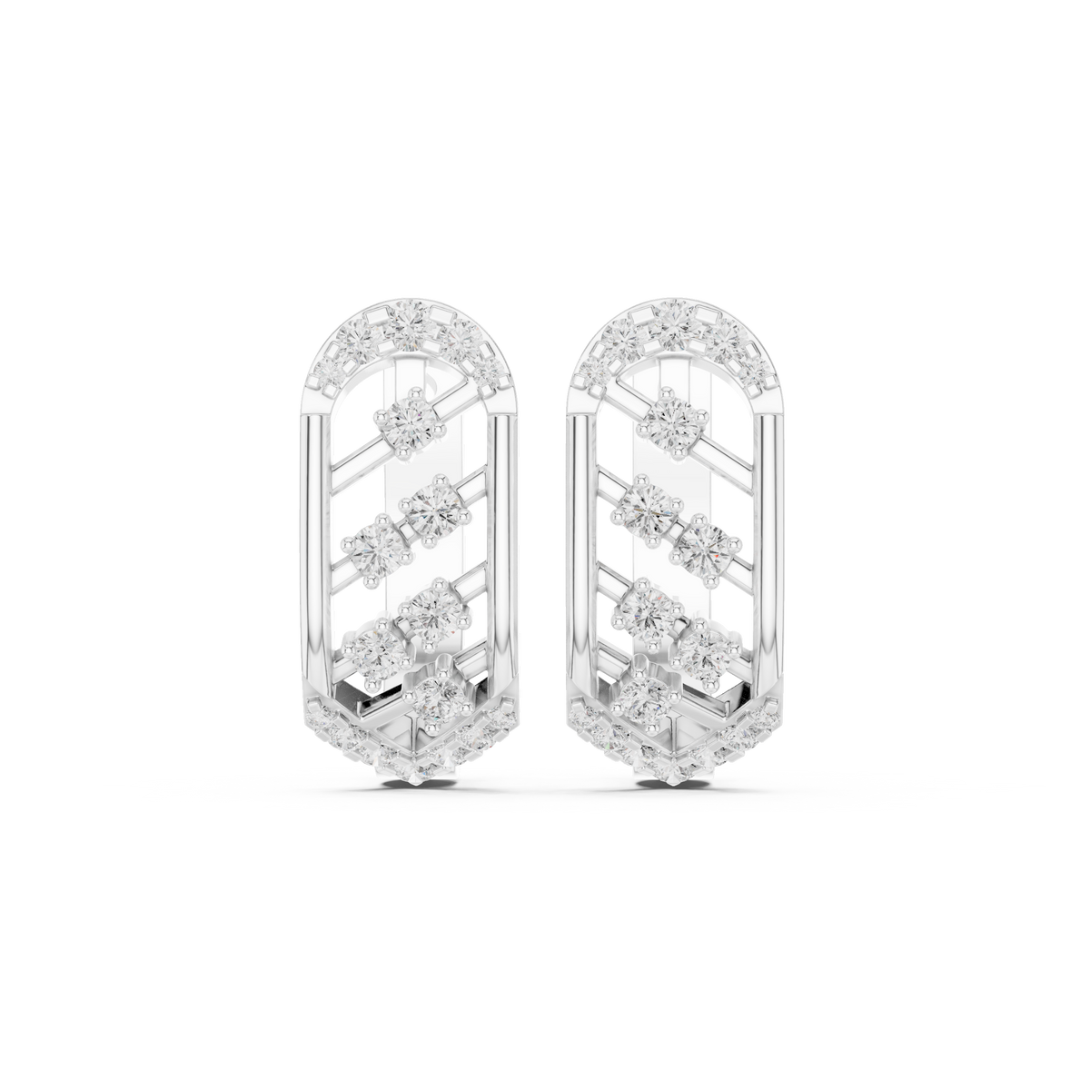 Varelle Sculpted Diamond Lattice Hoops
