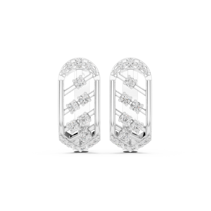 Varelle Sculpted Diamond Lattice Hoops