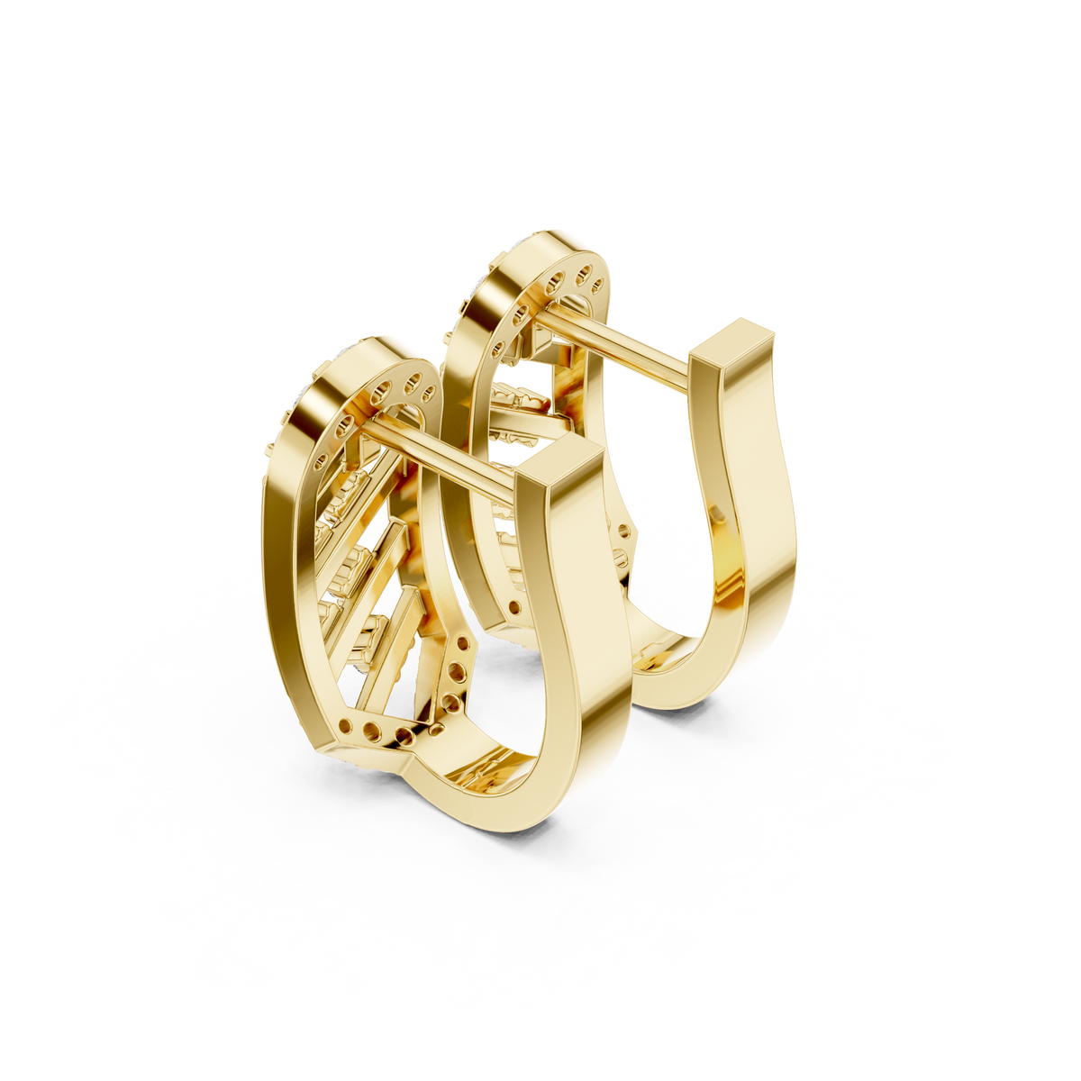Varelle Sculpted Diamond Lattice Hoops