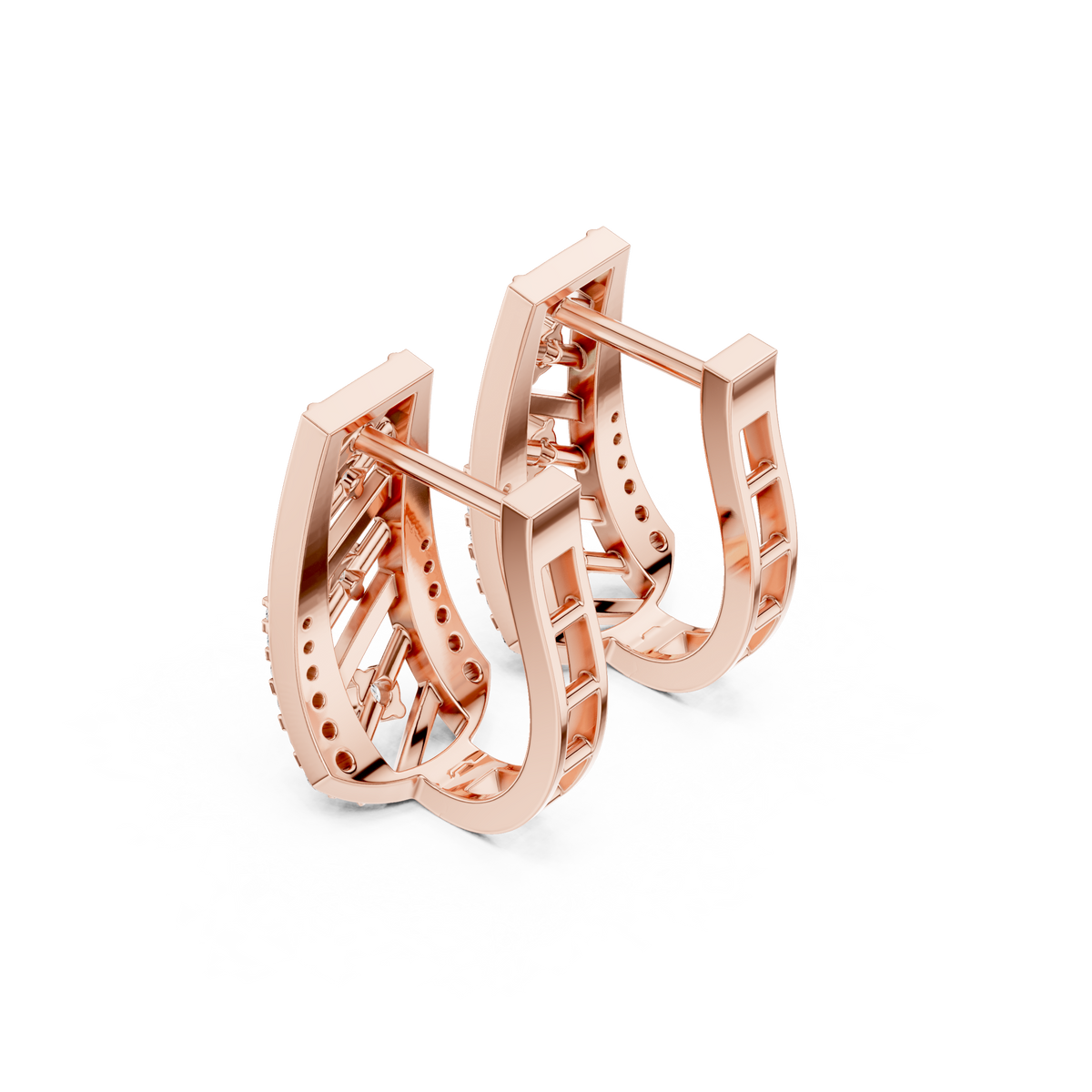 Veylora Geometric Diamond Zigzag Hoops