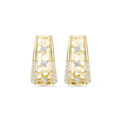 Veylora Geometric Diamond Zigzag Hoops