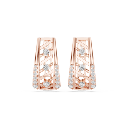 Veylora Geometric Diamond Zigzag Hoops