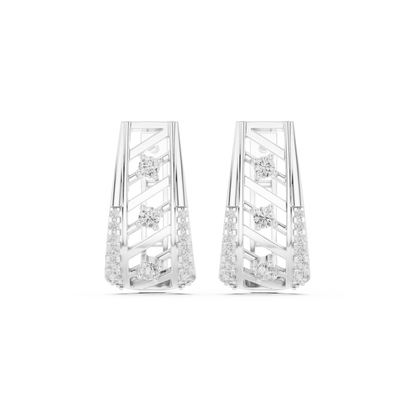Veylora Geometric Diamond Zigzag Hoops