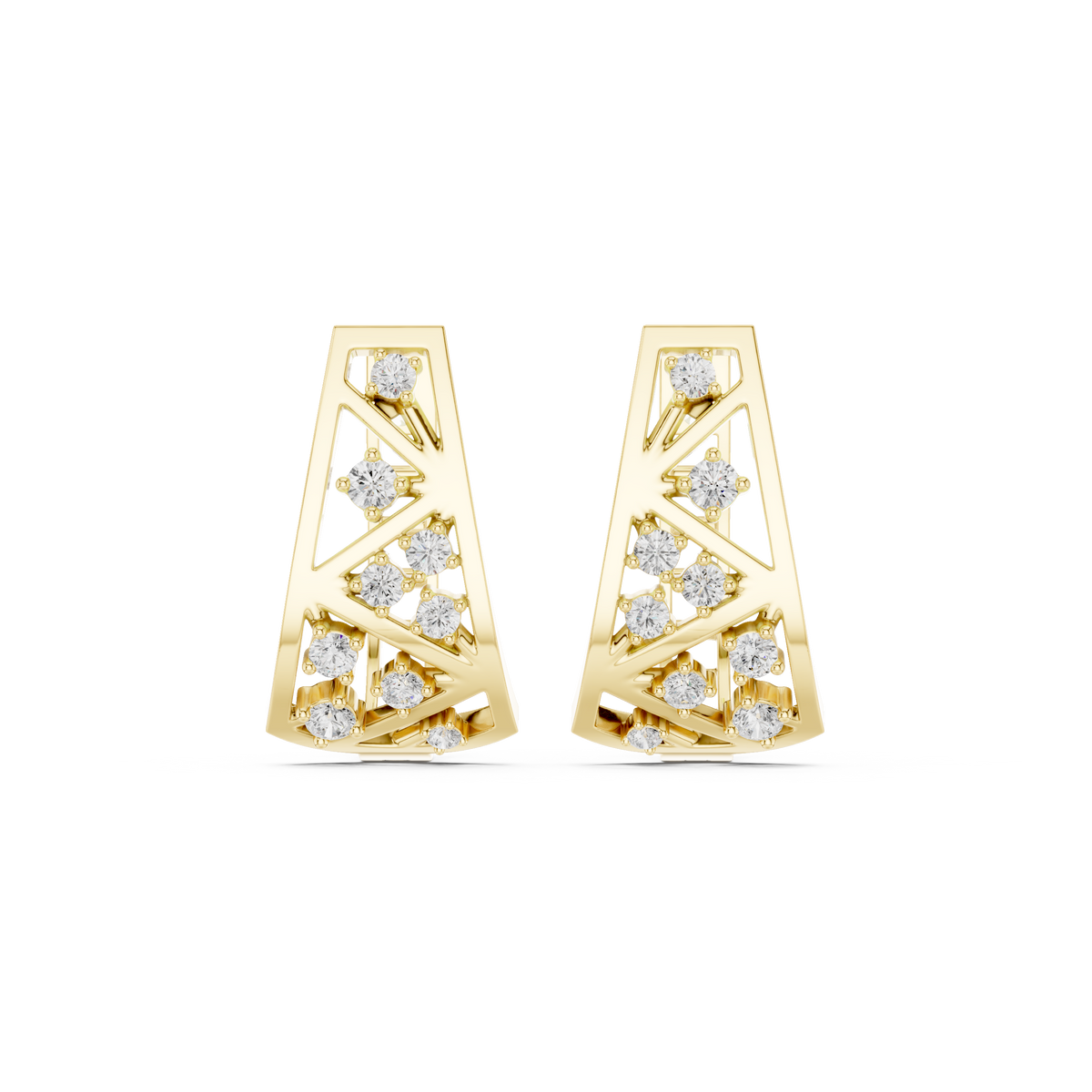 Zavielle Geometric Diamond Crisscross Hoops