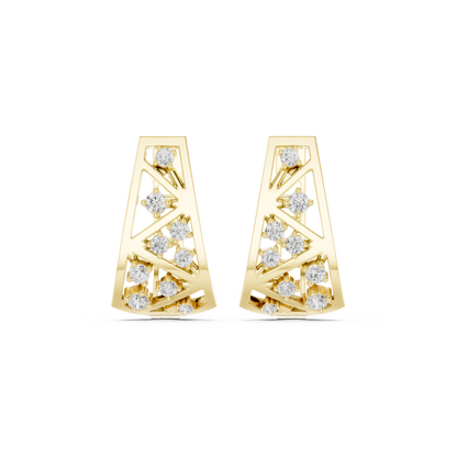 Zavielle Geometric Diamond Crisscross Hoops