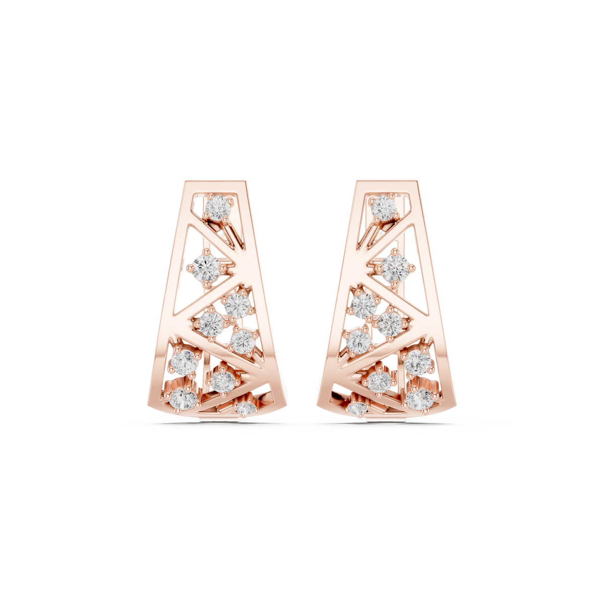Zavielle Geometric Diamond Crisscross Hoops