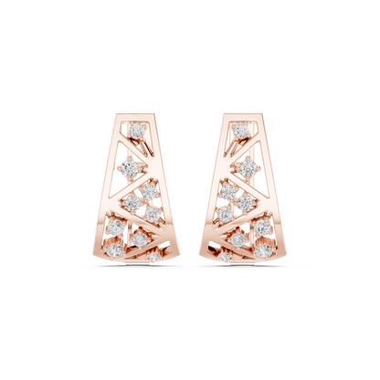 Zavielle Geometric Diamond Crisscross Hoops