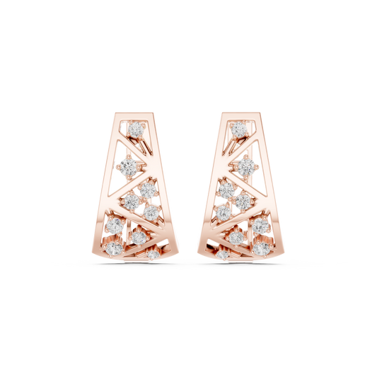 Zavielle Geometric Diamond Crisscross Hoops