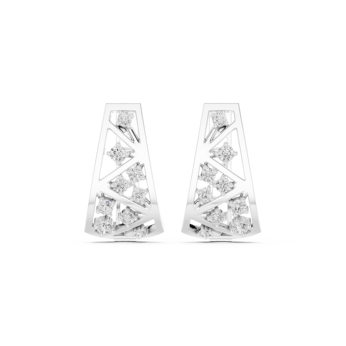 Zavielle Geometric Diamond Crisscross Hoops