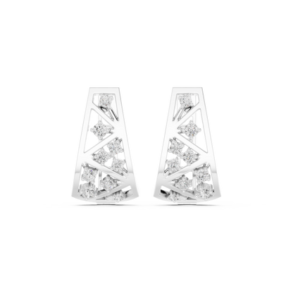 Zavielle Geometric Diamond Crisscross Hoops