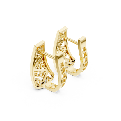 Zavielle Geometric Diamond Crisscross Hoops