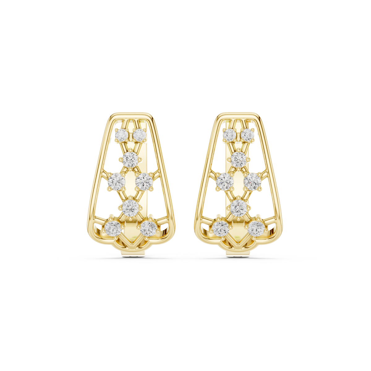 Elviora Geometric Diamond Trellis Hoops