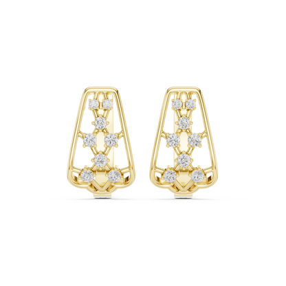 Elviora Geometric Diamond Trellis Hoops