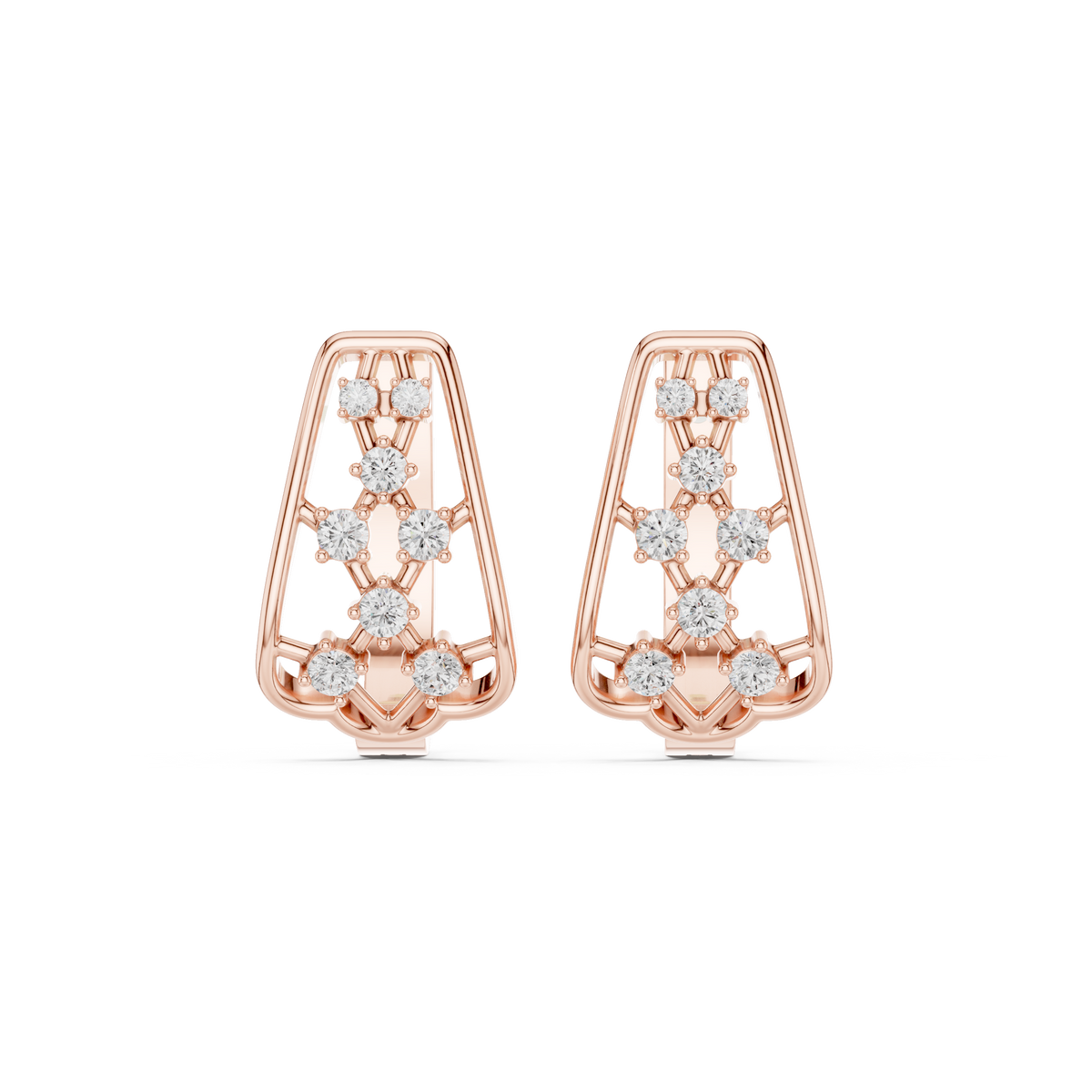 Elviora Geometric Diamond Trellis Hoops